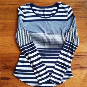 Womens blue and white striped shirt size medium